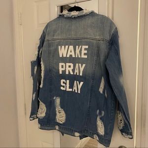 CUSTOM distressed denim jacket
